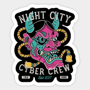 Night City Cyber Crew - Cyberpunk Traditional Tattoo Sticker